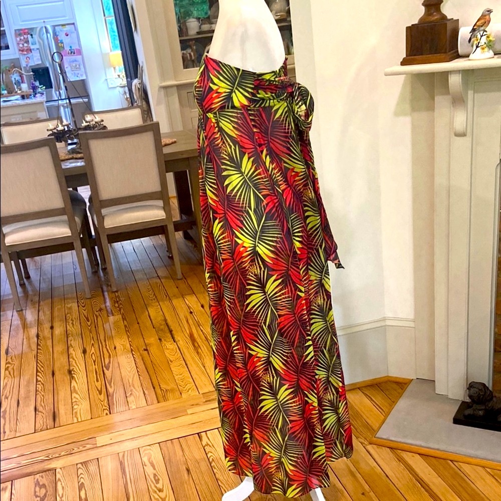 Milly Cabana Leaf Pattern Strapless Maxi Dress size M - Picture 3 of 7